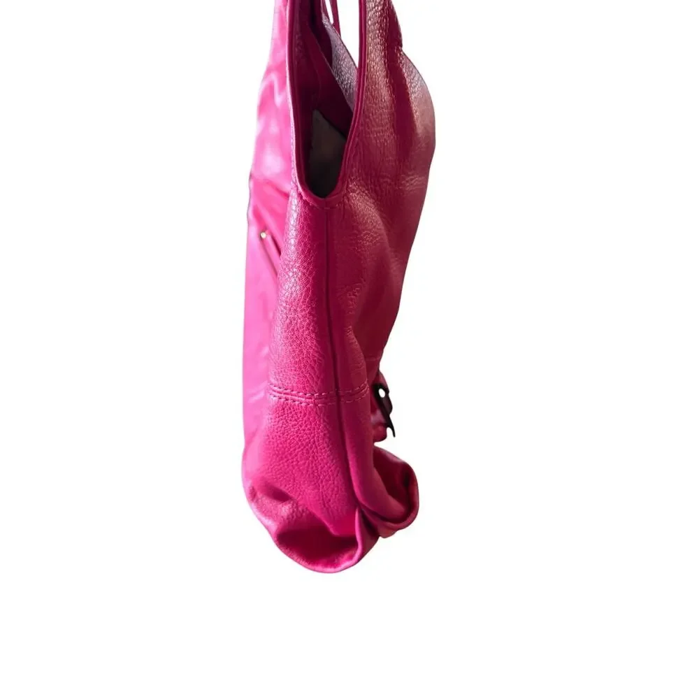 Michael Kors Austin Large Hot Pink Pebbled Leather Hobo Shoulder Bag AUTHENTIC